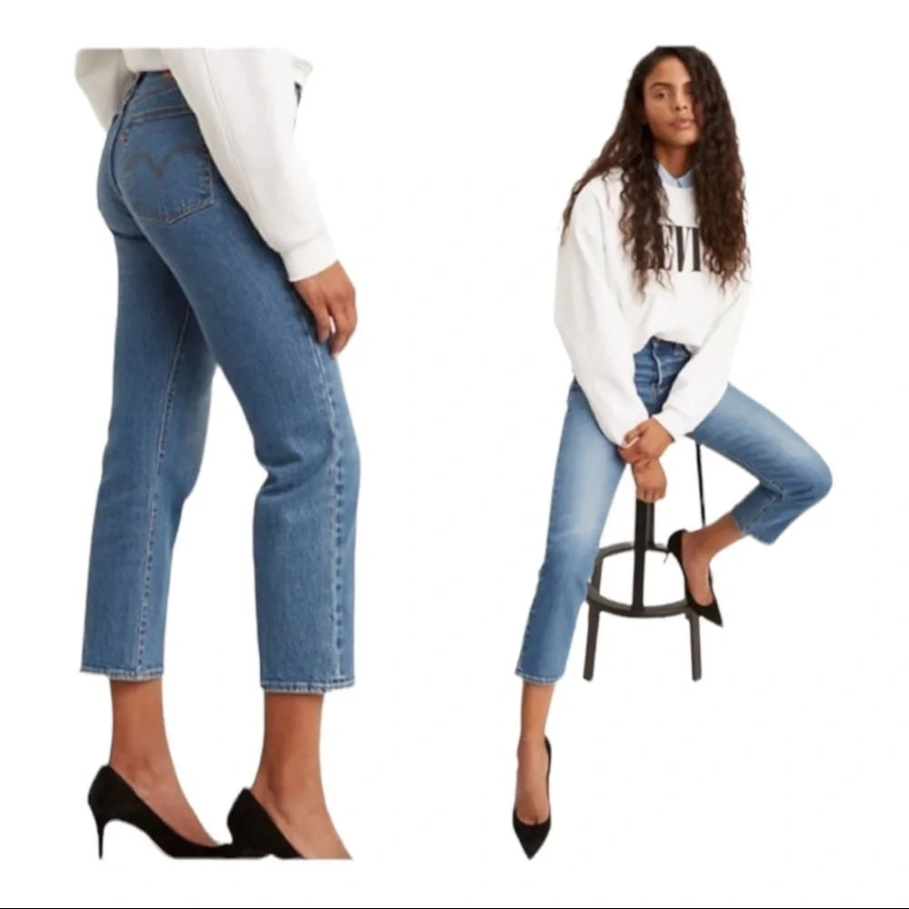 LEVI’S Wedgie High Rise Straight Jeans Premium Denim Button Fly 27